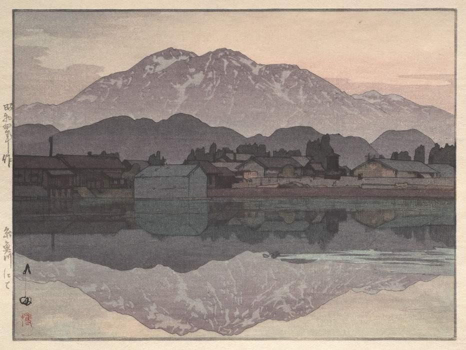Hiroshi Yoshida “Itoigawa - Evening” 1929 woodblock print