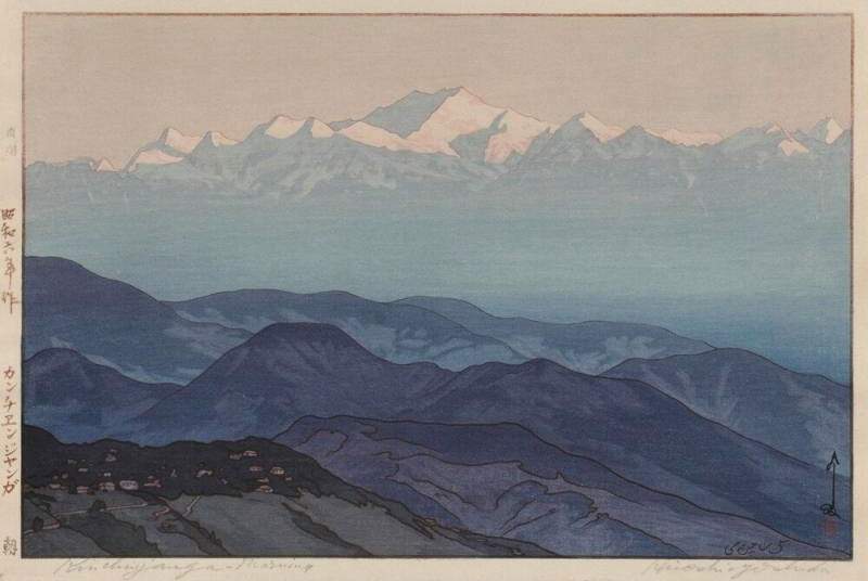 Hiroshi Yoshida “Kanchenjunga - Morning” 1931 woodblock print