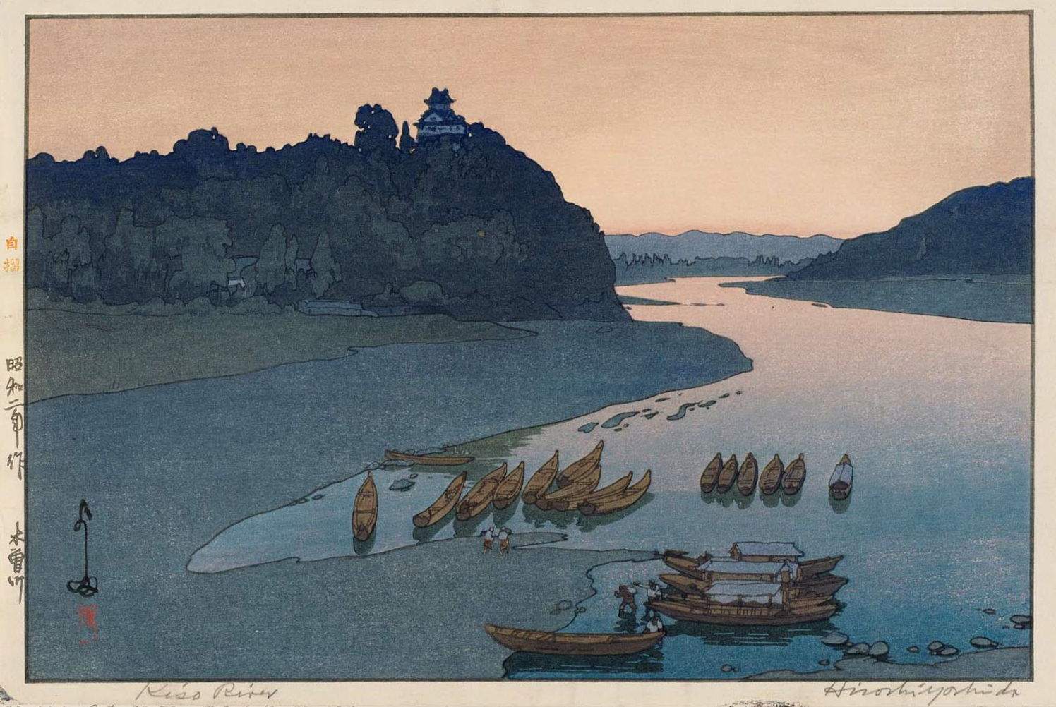 Hiroshi Yoshida “Kiso River” 1927 woodblock print