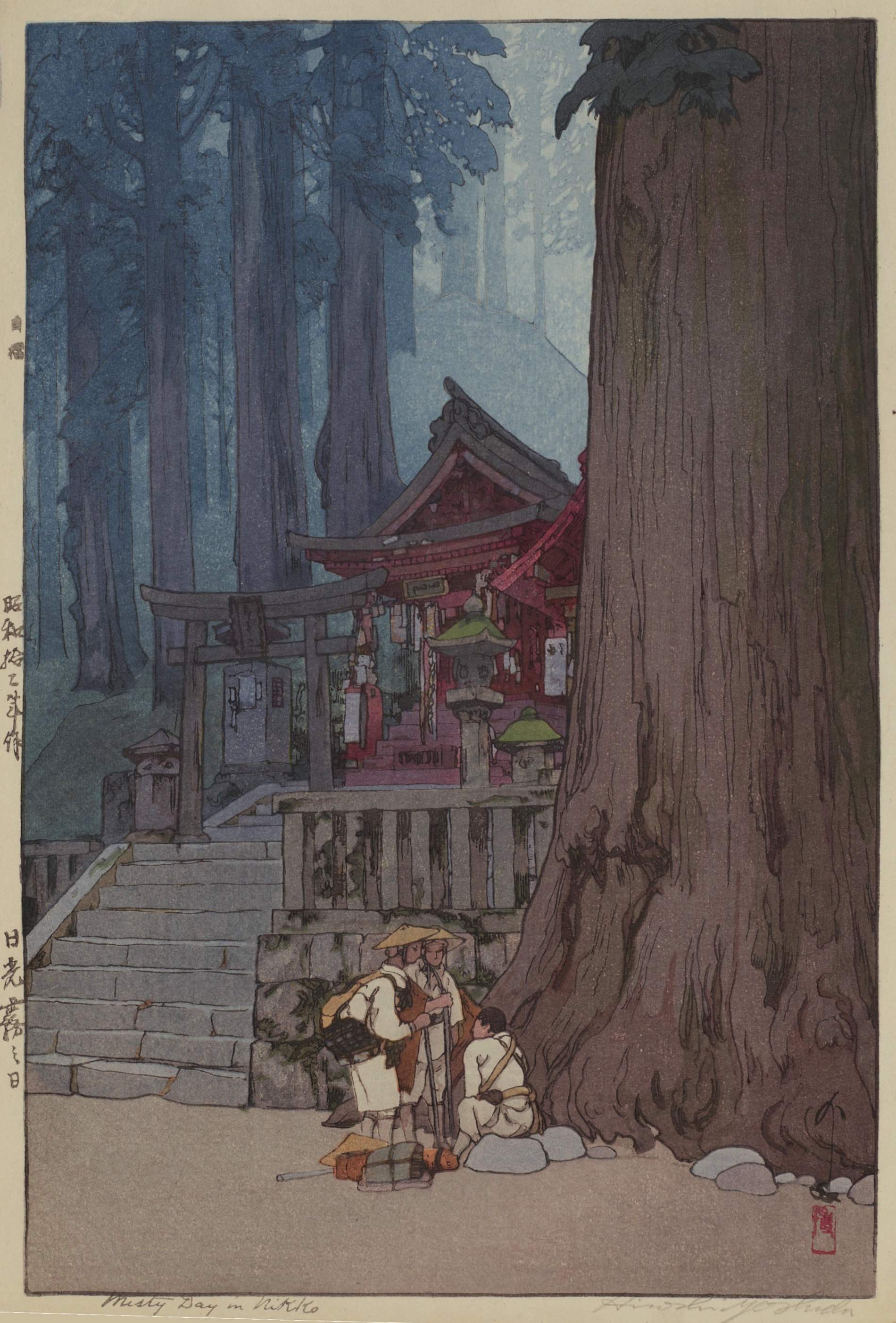 Hiroshi Yoshida “Misty Day in Nikko” 1937 woodblock print