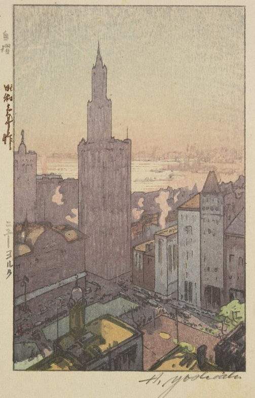 Hiroshi Yoshida “New York” 1928 woodblock print