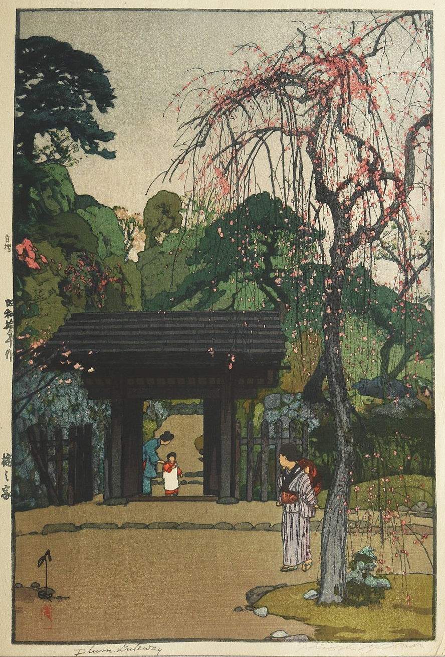 Hiroshi Yoshida “Plum Gateway” 1935 woodblock print