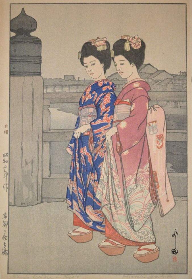 Hiroshi Yoshida “Sanjō Bridge in Kyoto” 1927 woodblock print