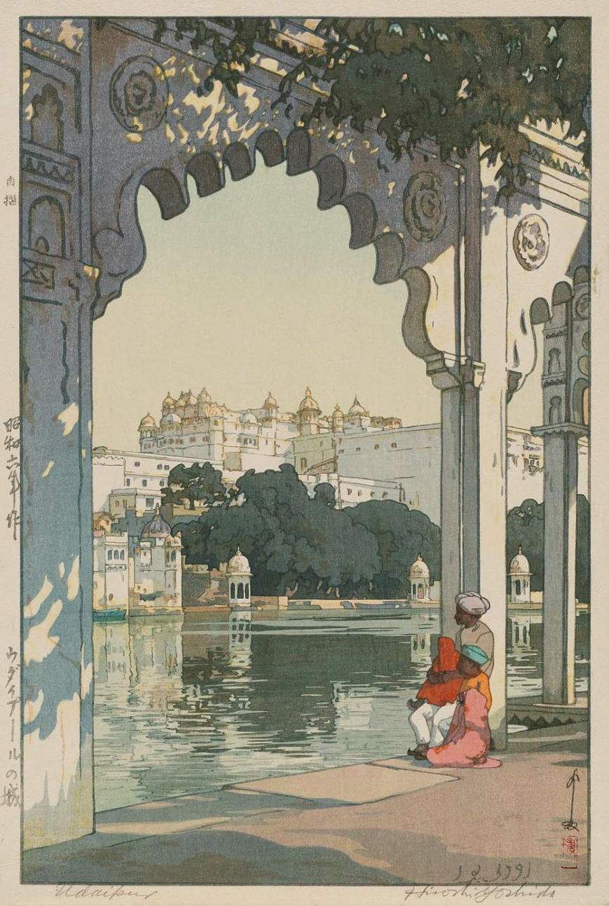 Hiroshi Yoshida “Udaipur” 1931 woodblock print