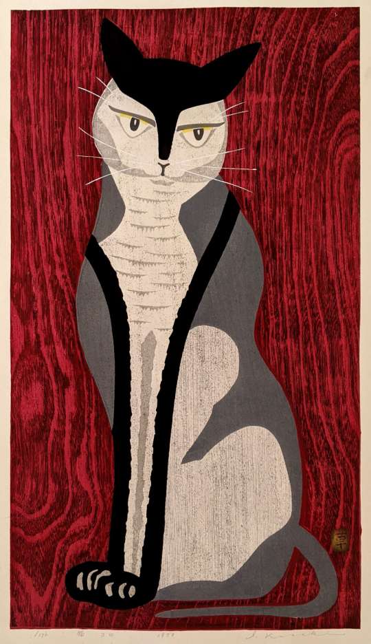 Ippei Kusaki “The Cat, Koro” woodblock print thumbnail