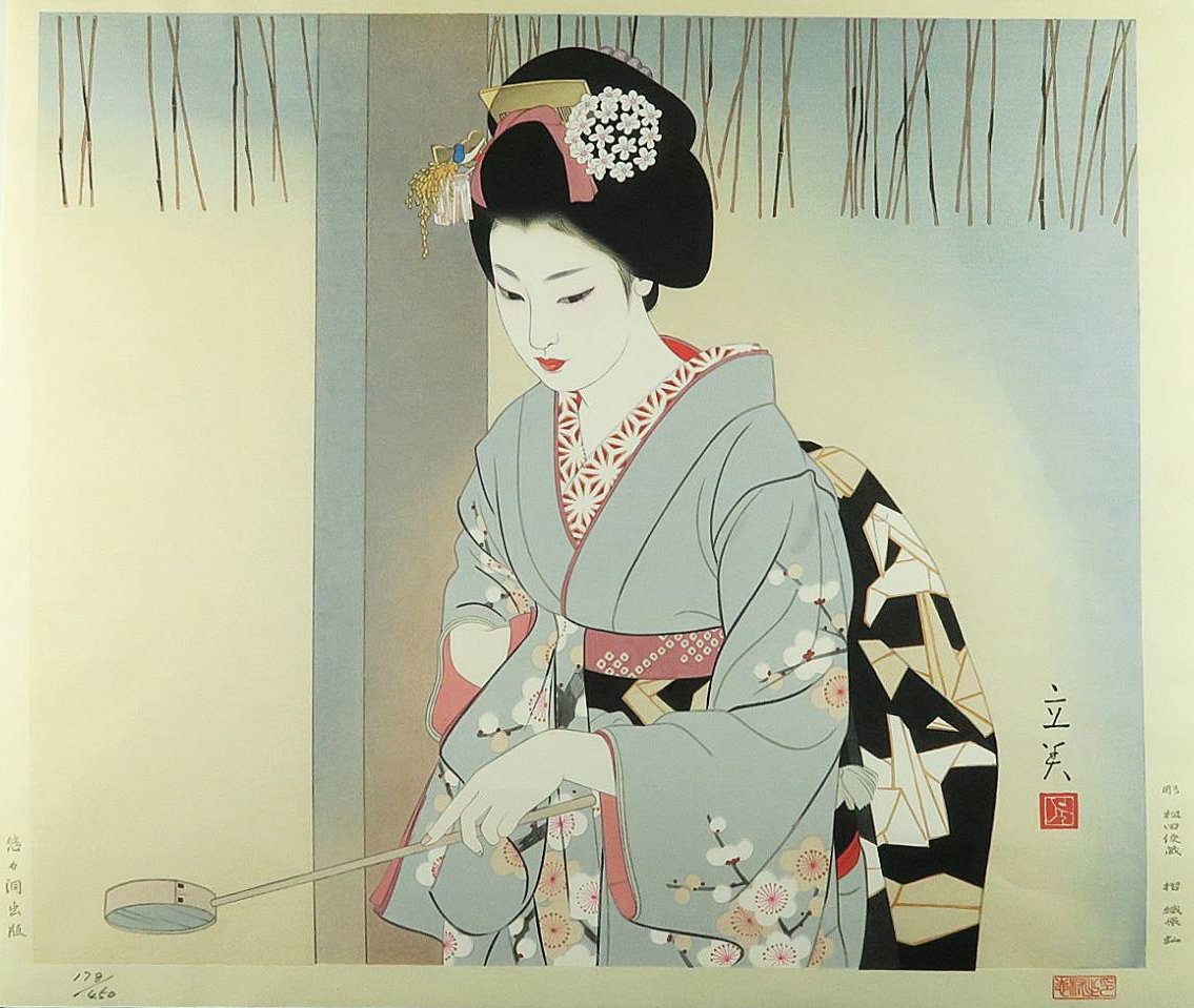 Tatsumi Shimura “Hatsumōde (First Shrine visit of New Year)” 1983 woodblock print