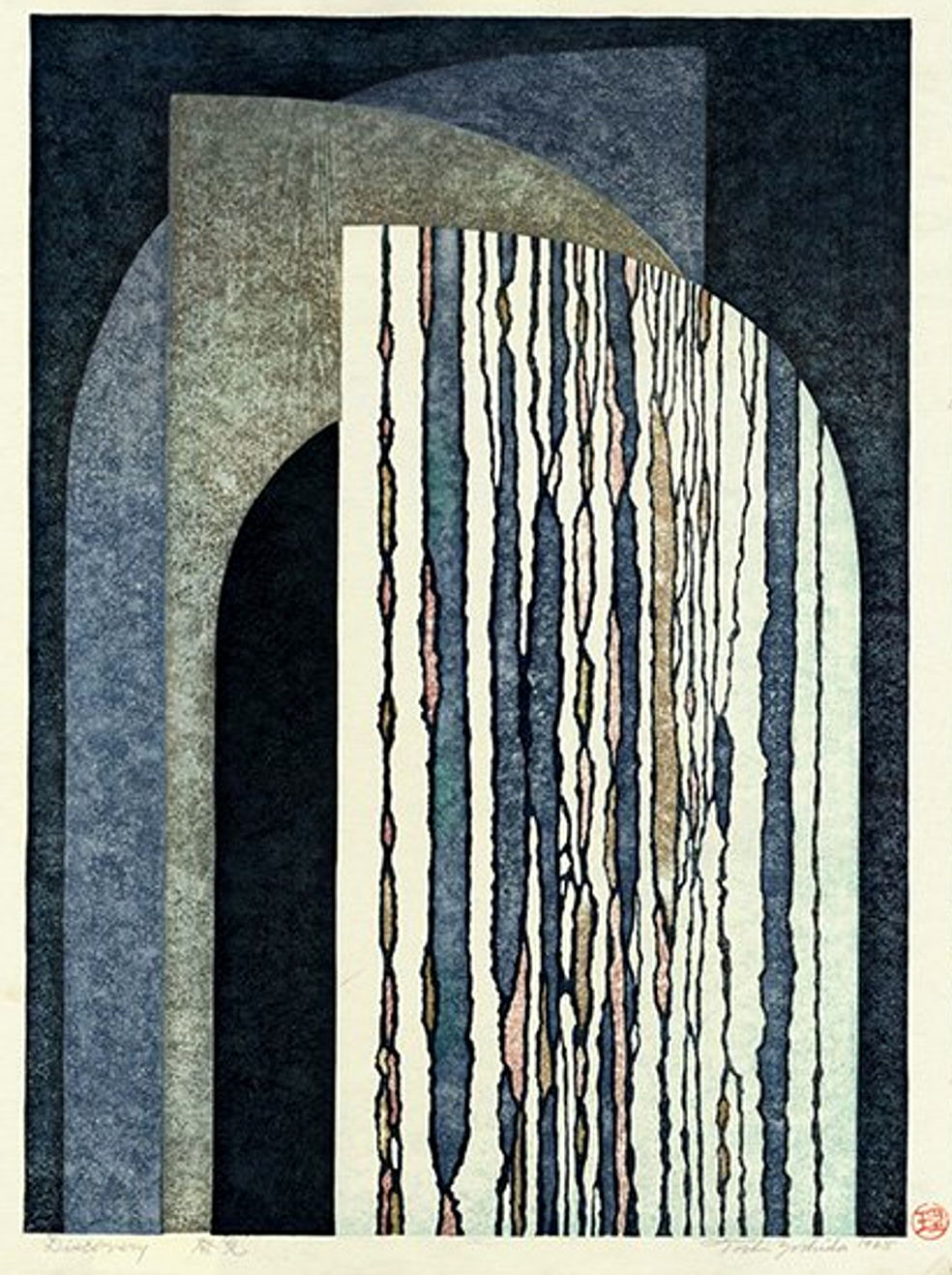 Toshi Yoshida “Discovery” 1968 woodblock print