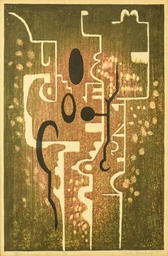 Toshi Yoshida “Fable in Star, B” 1957 woodblock print