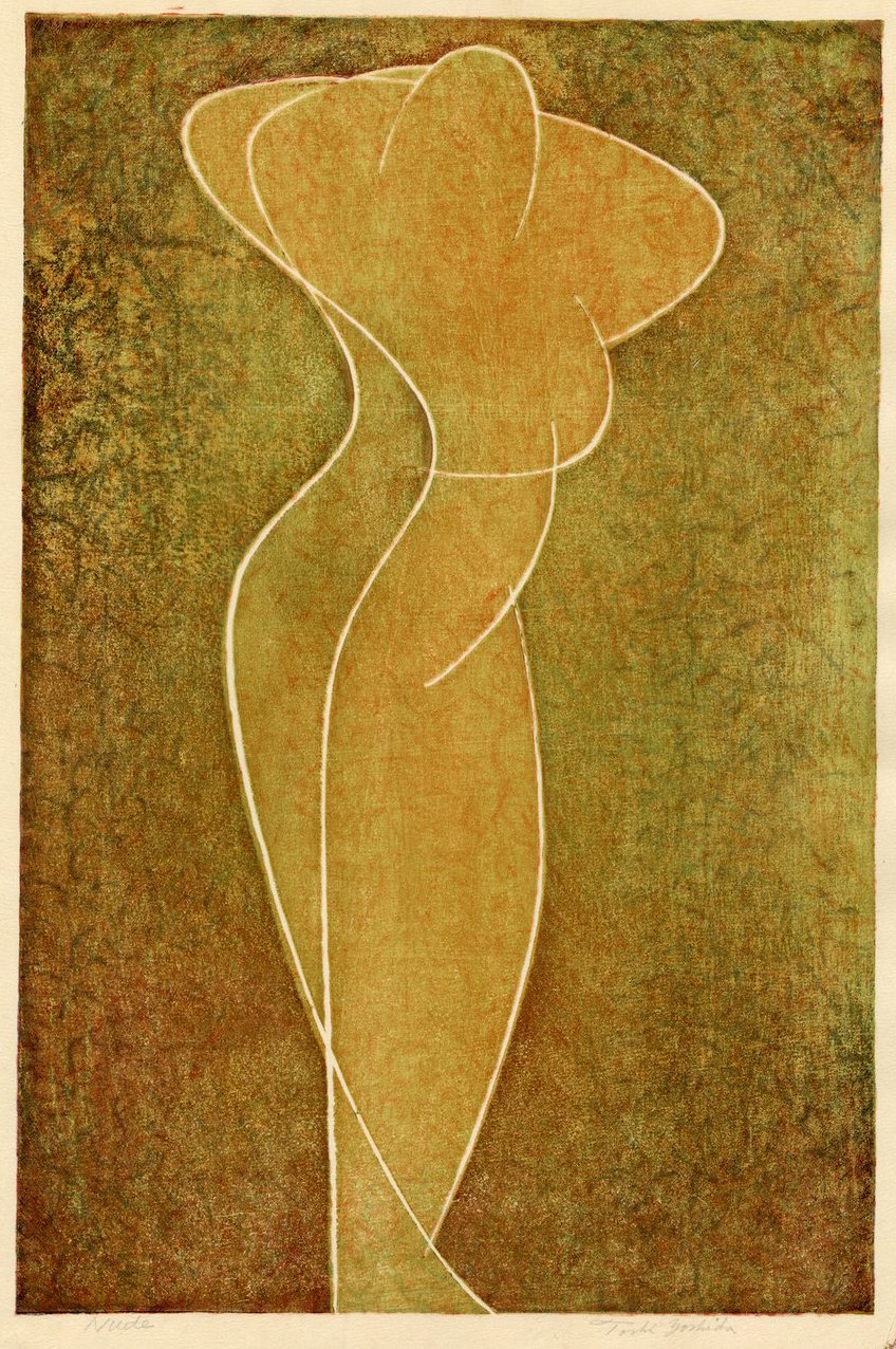 Toshi Yoshida “Nude” 1954 woodblock print