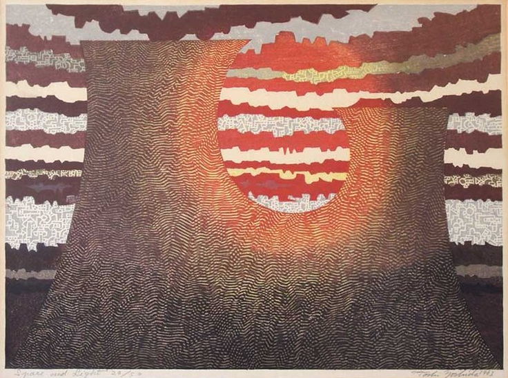 Toshi Yoshida “Space and Light” 1963 woodblock print