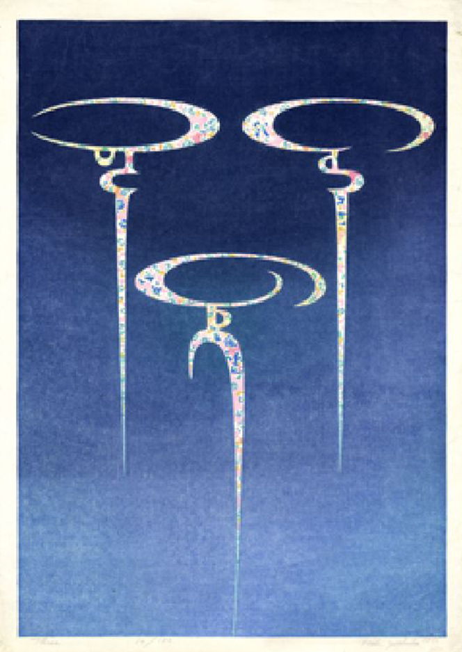 Toshi Yoshida “Three” 1970 woodblock print