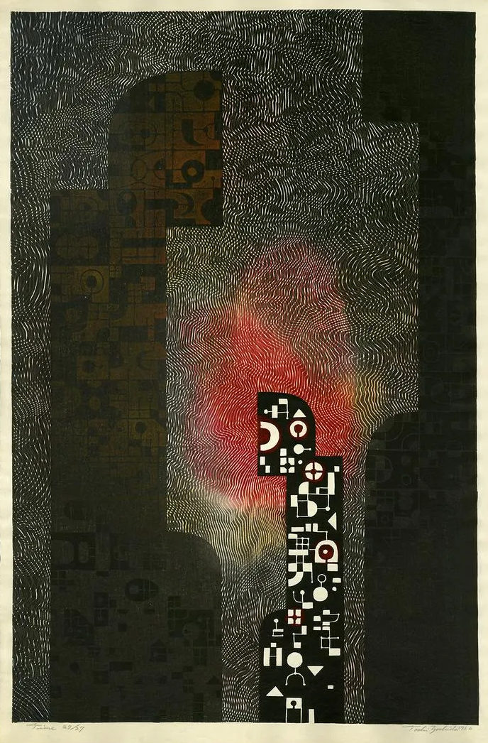 Toshi Yoshida “Time” 1960 woodblock print