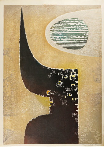 Toshi Yoshida “Two Material” 1961 woodblock print