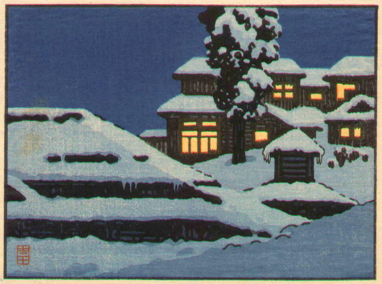 Toshi Yoshida “[Christmas card II]” 1952 woodblock print